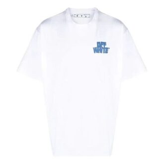 SS21 Pulover cu imprimeu logo, mânecă scurtă, croială lejeră, alb
