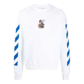 SS21 Tricou alb cu mâneci lungi, imprimeu cu dungi și model de Arrows