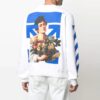 SS21 Tricou alb cu mâneci lungi, imprimeu cu dungi și model de Arrows