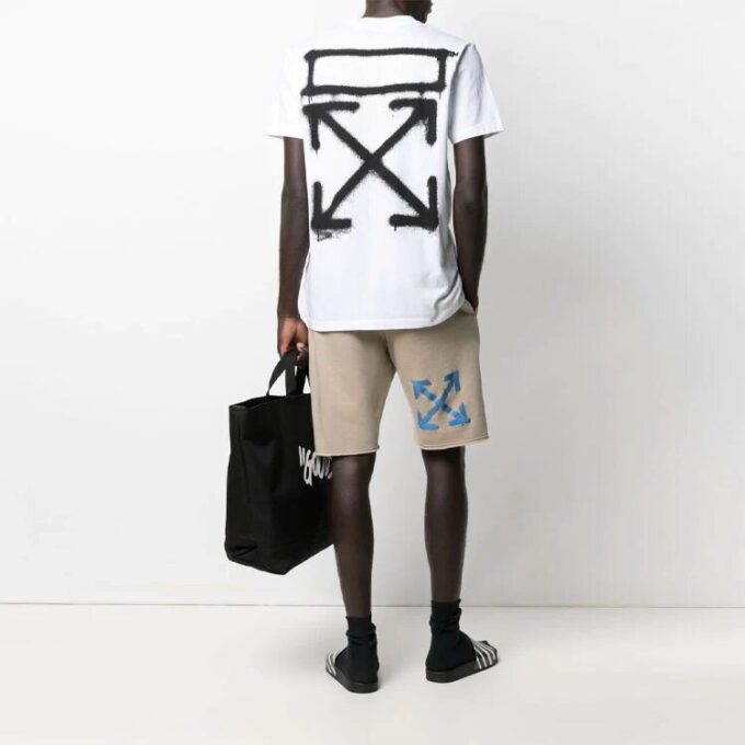 SS21 Tricou alb cu mâneci scurte și croială lejeră, cu model de Arrows
