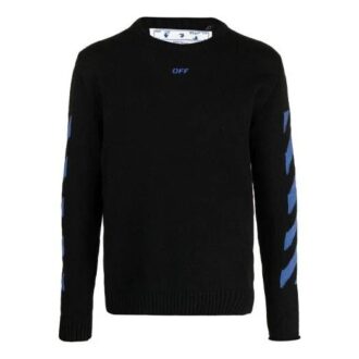 SS21 Tricou cu dungi în formă de Arrows, versiune tricotată, negru