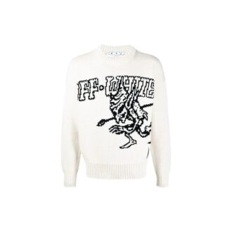 SS21 Tricou cu guler rotund și imprimeu, alb