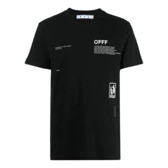 SS21 Tricou cu guler rotund și imprimeu cu Arrows, mânecă scurtă, versiune standard, negru
