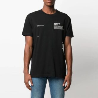 SS21 Tricou cu guler rotund și imprimeu cu Arrows, mânecă scurtă, versiune standard, negru