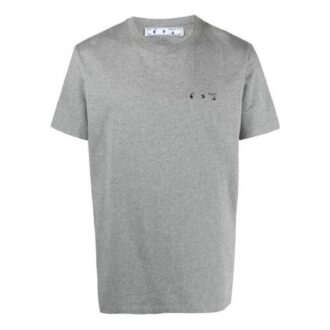 SS21 Tricou cu guler rotund și mâneci scurte, cu imprimeu logo, versiune standard, gri