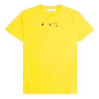 SS21 Tricou cu guler rotund, mâneci scurte, croială lejeră, imprimeu cu săgeți și logo, galben