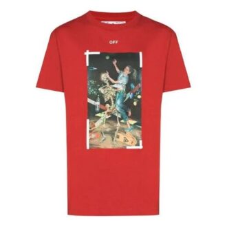 SS21 Tricou cu guler rotund, pantaloni scurți, croială lejeră, imprimeu, roșu