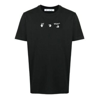SS21 Tricou cu guler rotund, pantaloni scurți și imprimeu cu logo pe spate, versiune obișnuită, negru