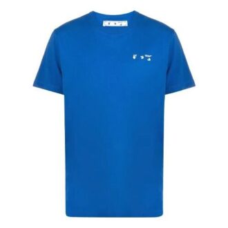 SS21 Tricou cu guler rotund, pantaloni scurți, imprimeu logo pe piept, versiune standard, albastru