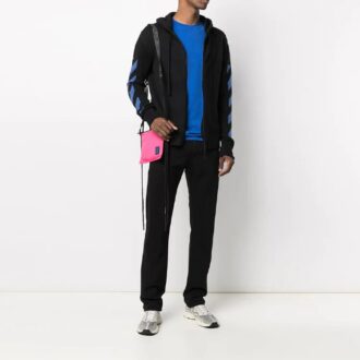 SS21 Tricou cu guler rotund, pantaloni scurți, imprimeu logo pe piept, versiune standard, albastru