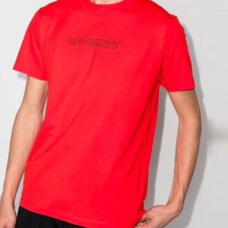 SS21 Tricou cu imprimeu alfabet, guler rotund, mânecă scurtă, croială largă, roșu
