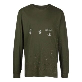 SS21 Tricou cu imprimeu, mâneci lungi, verde