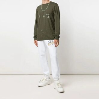 SS21 Tricou cu imprimeu, mâneci lungi, verde