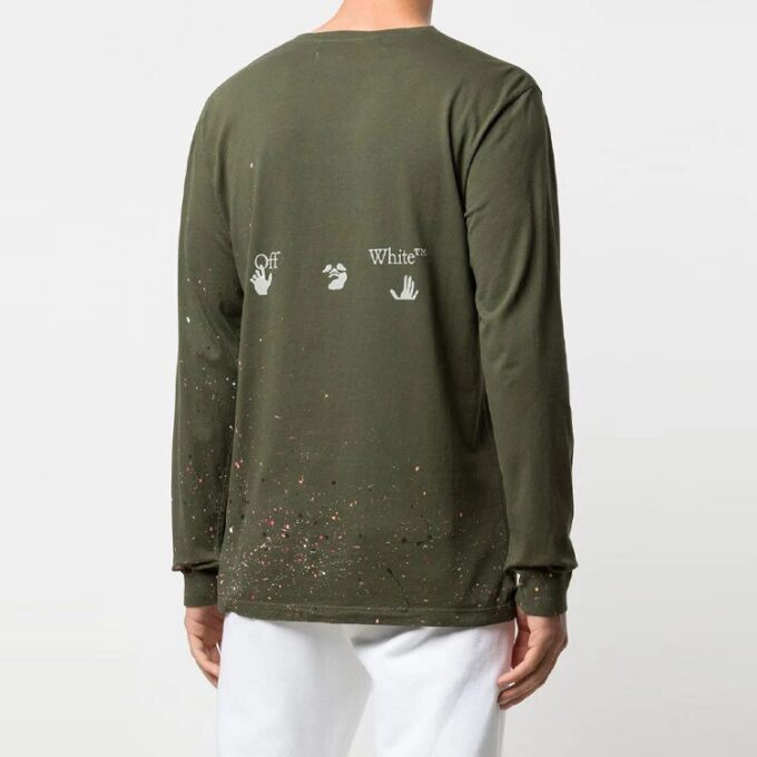 SS21 Tricou cu imprimeu, mâneci lungi, verde