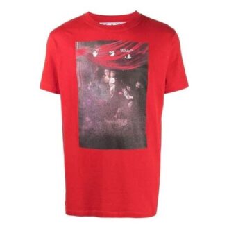 SS21 Tricou cu mânecă scurtă, croială largă, imprimeu săgeată, roșu