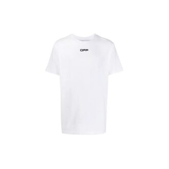 SS21 Tricou cu mânecă scurtă, guler rotund, imprimeu cu litere, versiune standard, alb