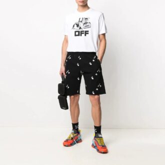 SS21 Tricou cu mânecă scurtă și imprimeu cu logo-ul Alphabet, alb