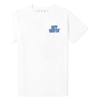 SS21 Tricou cu mânecă scurtă și imprimeu logo pe spate, alb