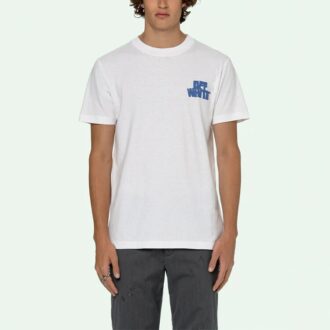 SS21 Tricou cu mânecă scurtă și imprimeu logo pe spate, alb