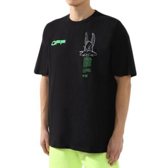 SS21 Tricou cu mânecă scurtă și imprimeu, negru