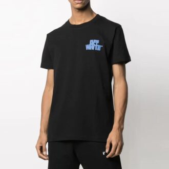 SS21 Tricou cu mânecă scurtă și logo imprimat cu săgeată, negru