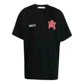 SS21 Tricou cu mâneci scurte, croi larg, imprimeu cu logo alfabet, negru