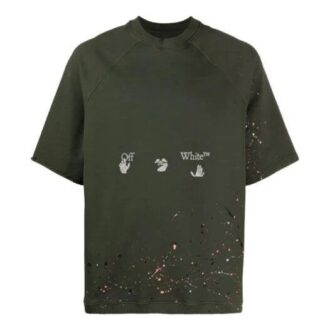 SS21 Tricou cu mâneci scurte și croială largă, cu logo, verde
