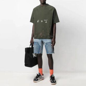 SS21 Tricou cu mâneci scurte și croială largă, cu logo, verde