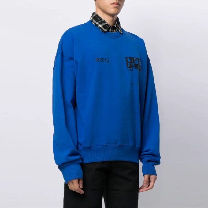 SS21 Tricou sport cu mâneci lungi, croială largă, model cu săgeți, albastru