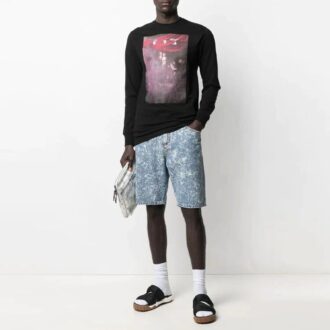 SS21 Tricou sport cu mâneci lungi și logo imprimat, negru