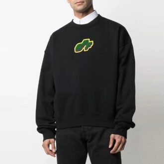 SS21 Tricou sport cu mâneci lungi și model cu săgeți, croială largă, negru
