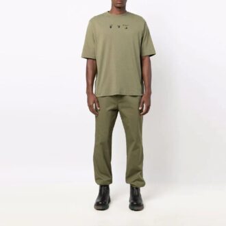 SS21 Tricou verde cu mâneci scurte, cu imprimeu săgeată și logo, versiune standard