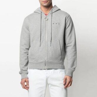 SS21 Versiune slim fit cu fermoar brodat cu Arrows, gri