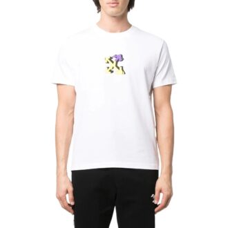 SS22 Bumbac cu imprimeu geometric cu Arrows, Pantaloni Scurți, alb