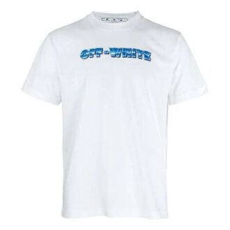 SS22 cu imprimeu logo și săgeți, mânecă scurtă, alb