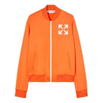 SS22 Jachetă aviator cu fermoar și imprimeu cu săgeți Arrows, versiune portocalie