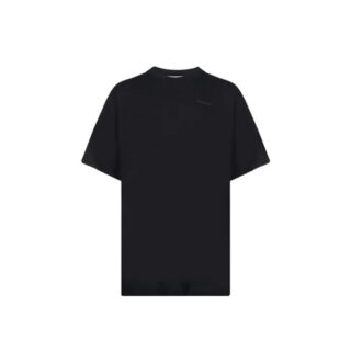 SS22 Model din bumbac cu mânecă scurtă, negru