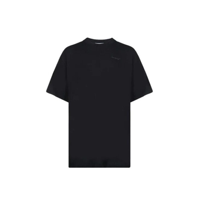 SS22 Model din bumbac cu mânecă scurtă, negru