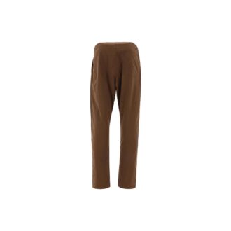 SS22 Pantaloni casual drepți, culoare solidă, versiune obișnuită, maro