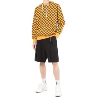 SS22 Pantaloni Scurți casual cu curea industrială, culoare solidă, negru