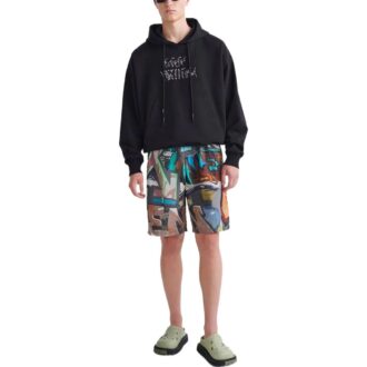 SS22 Pantaloni Scurți cu imprimeu graffiti integral, versiune standard, multicolor