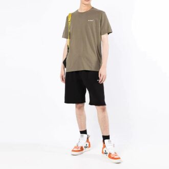 SS22 Pantaloni scurți sportivi cu imprimeu Wave Diag, versiune standard, negru