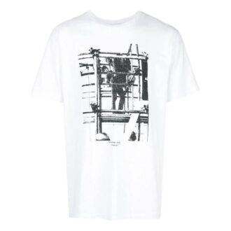 SS22 Tricou alb cu guler rotund, pantaloni scurți și imprimeu cu săgeți