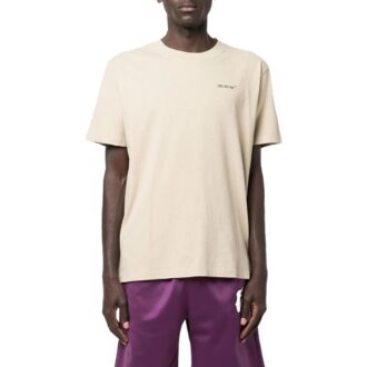 SS22 Tricou cu guler rotund și imprimeu, pantaloni scurți, bej