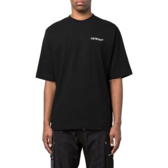 SS22 Tricou cu guler rotund, mâneci scurte și croială lejeră, negru