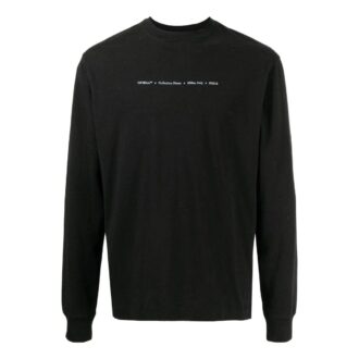 SS22 Tricou negru cu guler rotund, mâneci lungi și imprimeu cu logo Arrows