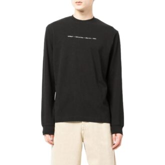 SS22 Tricou negru cu guler rotund, mâneci lungi și imprimeu cu logo Arrows