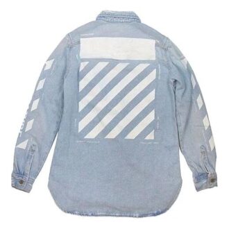 Temperature C/O Virgil Abloh Cămașă din denim pentru bărbați Temperature, albastru deschis