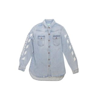 Temperature C/O Virgil Abloh Cămașă din denim pentru bărbați Temperature, albastru deschis