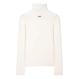 Top Off-White cu imprimeu logo, tip „a doua piele” „Alb”